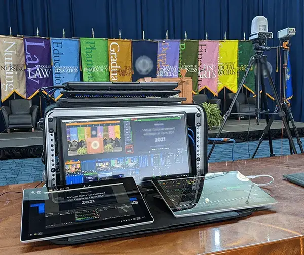 Total Webcasting Mediacart, a portable production system for live streaming events.